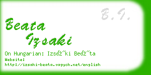 beata izsaki business card